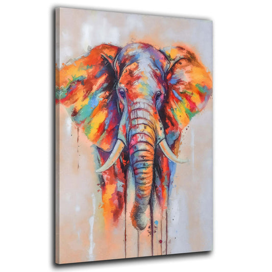 Wandbild Kunstwerk Elefant abstrakt farbig