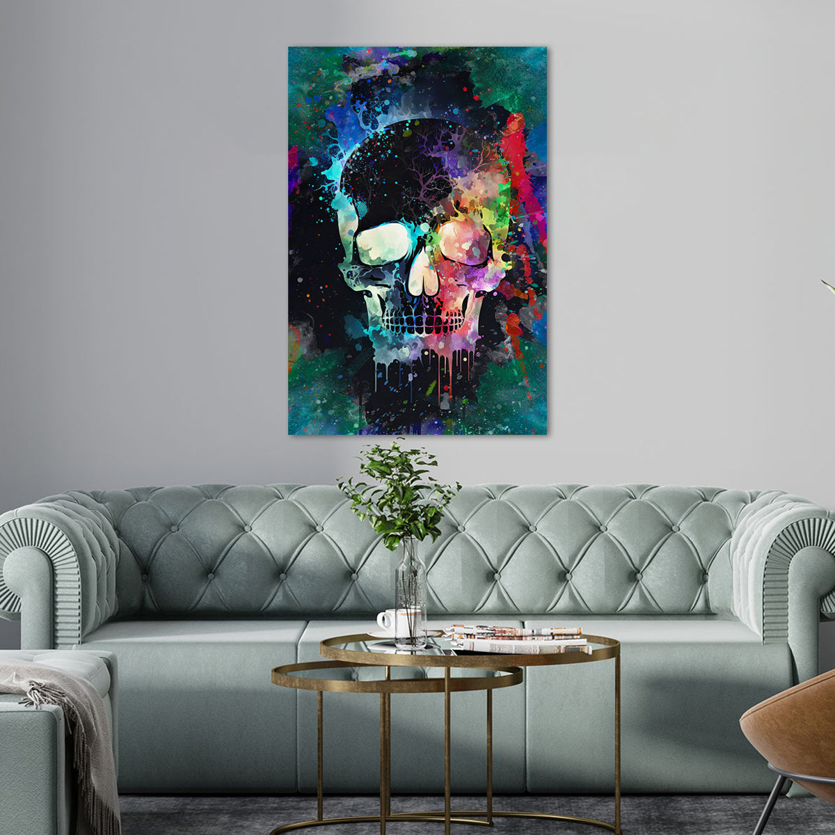 Wandbild Kunstwerk Abstract Skull