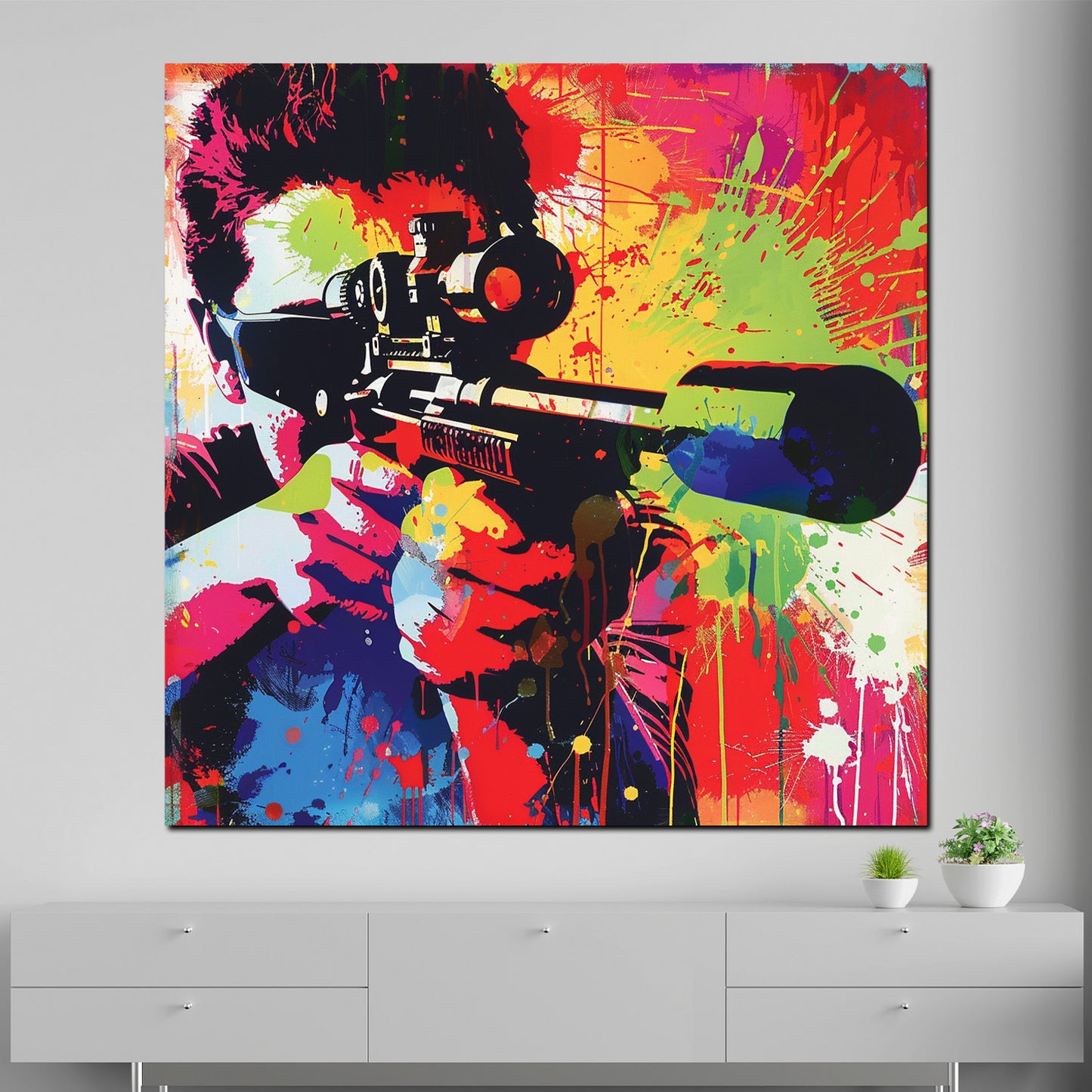 Wandbild Kunstwerk Abstract Splash Retro Shot Pop Art