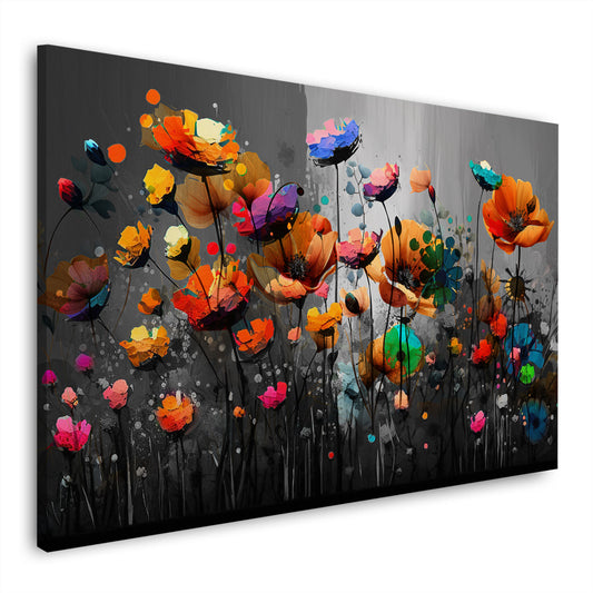 Wandbild Kunstwerk Abstrakt Blumen Colour