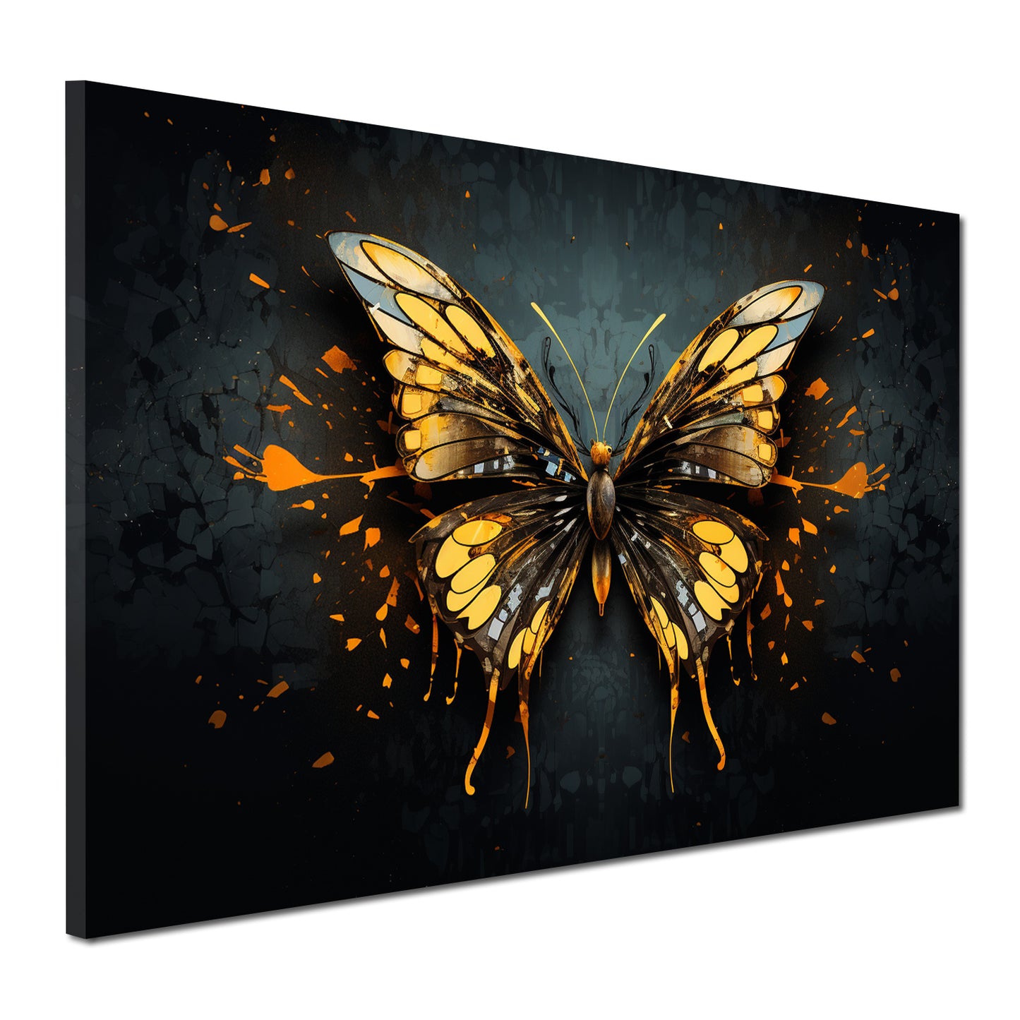 Wandbild Kunstwerk Abstrakt Schmetterling Dark Mode