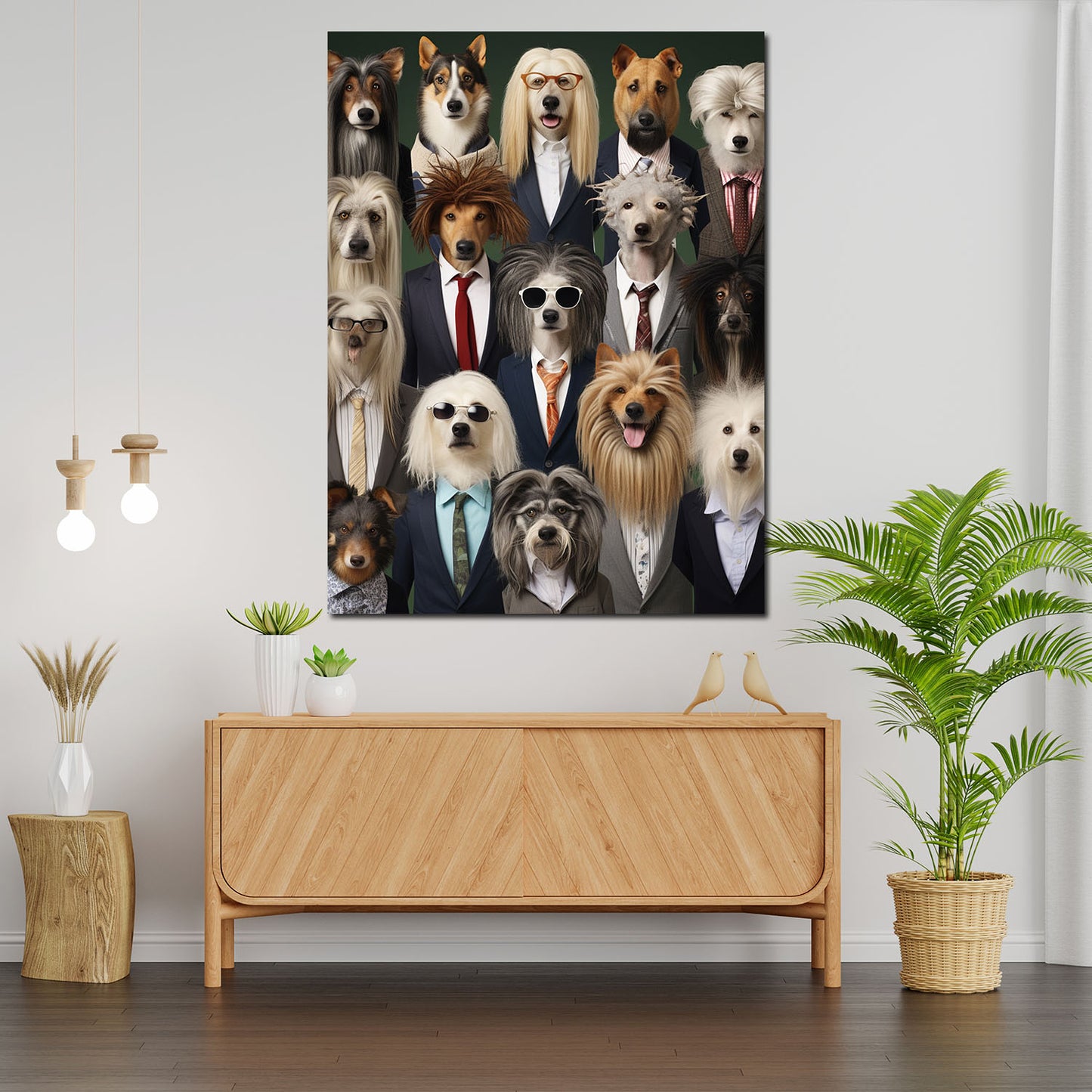 Wandbild Kunstwerk All Style Cool Dogs Hunde im Anzug