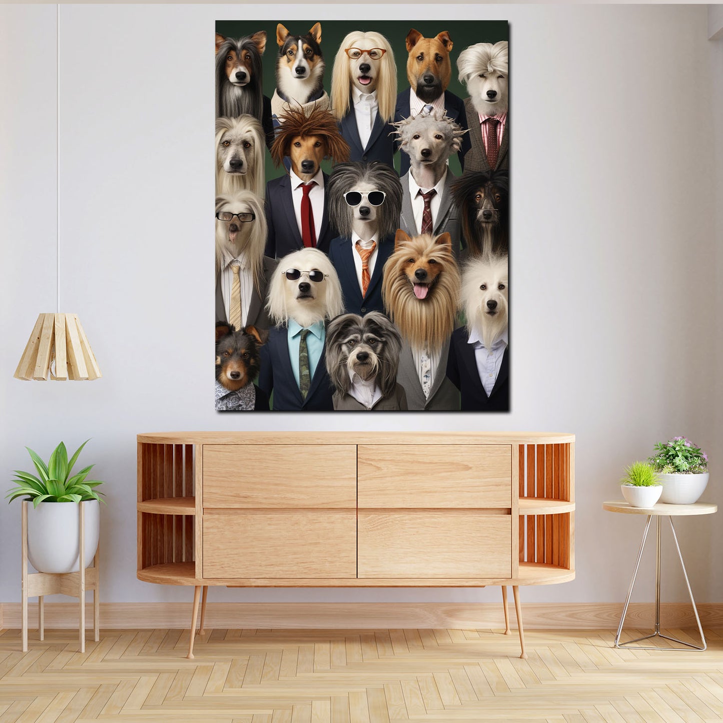 Wandbild Kunstwerk All Style Cool Dogs Hunde im Anzug