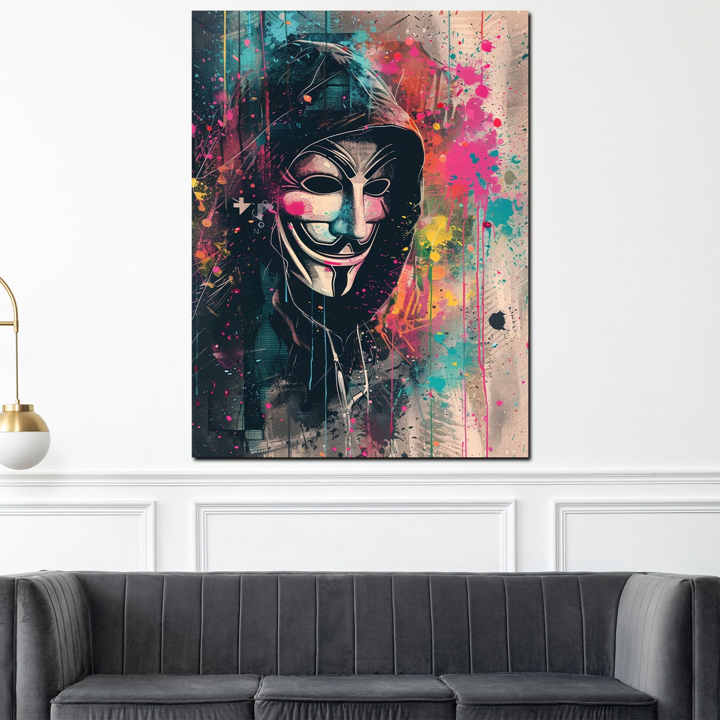 Wandbild Kunstwerk Anonymous Guy Fawkes Pop Art