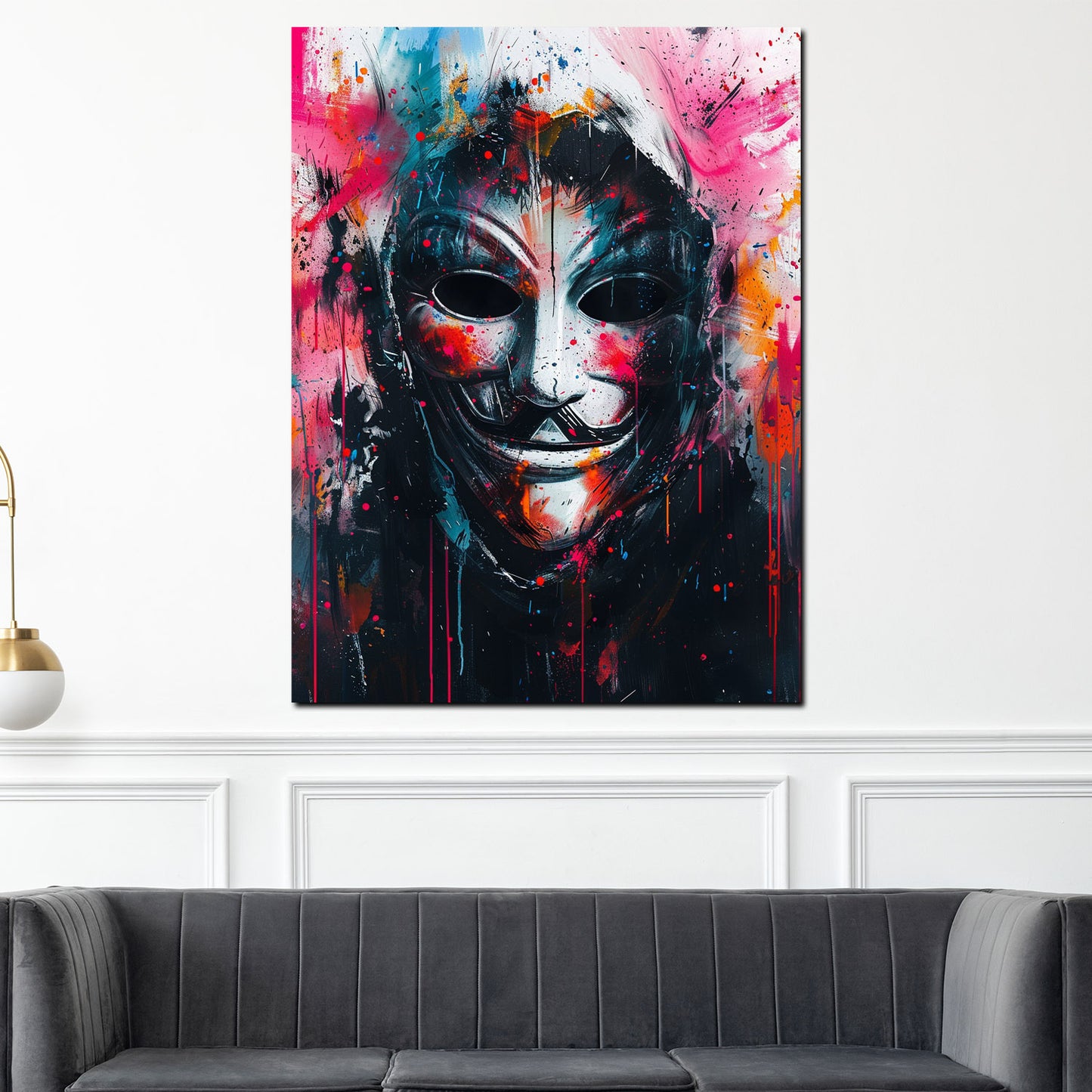 Wandbild Kunstwerk Anonymous Guy Fawkes Pop Art