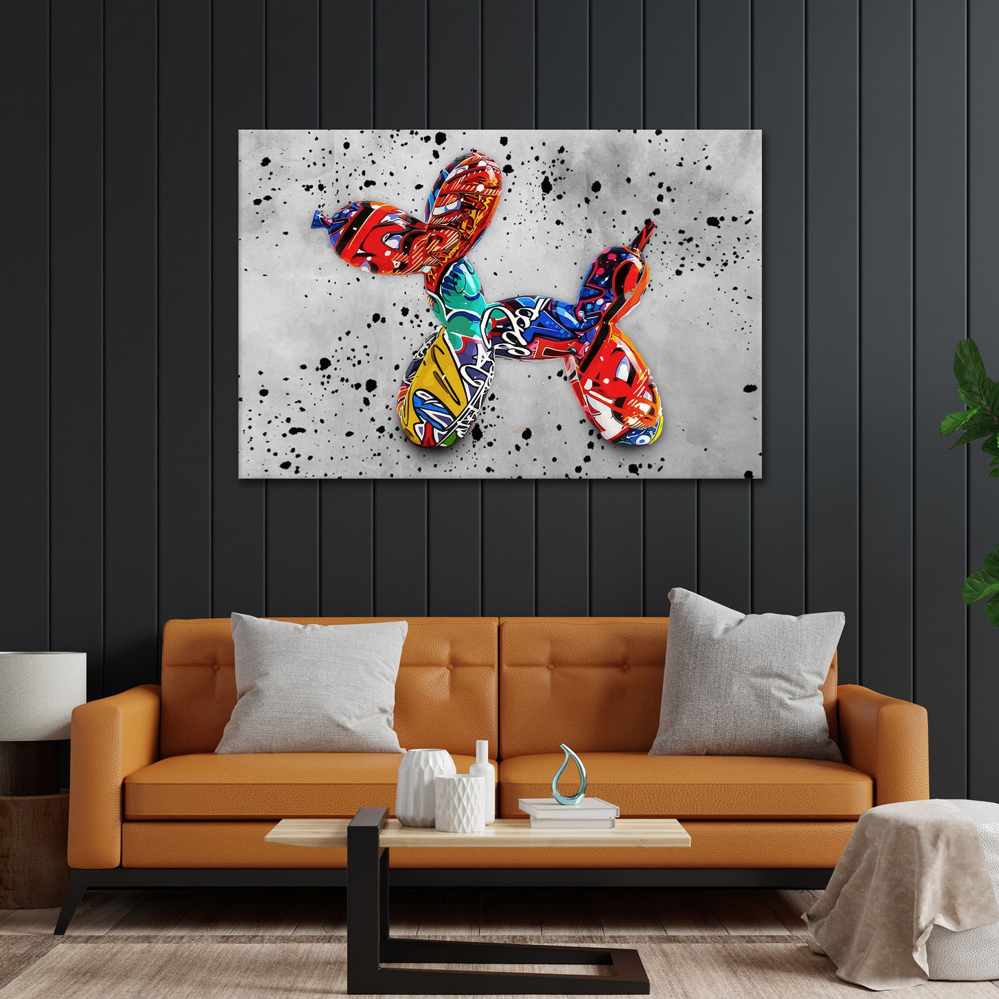 Wandbild Kunstwerk Balloon Dog Graffiti Street Art Style