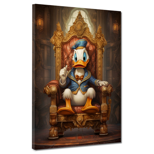 Wandbild Kunstwerk Comic Duck King