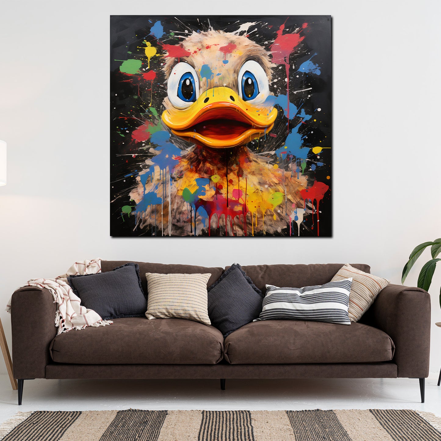 Wandbild Kunstwerk Crazy Duck Pop Art Ente