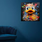 Wandbild Kunstwerk Crazy Duck Pop Art Ente