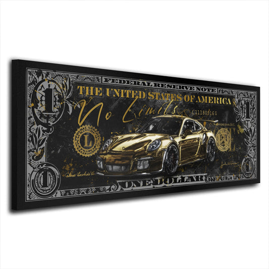 Wandbild Kunstwerk Dollar Gold Edition, Motivation & Zitate