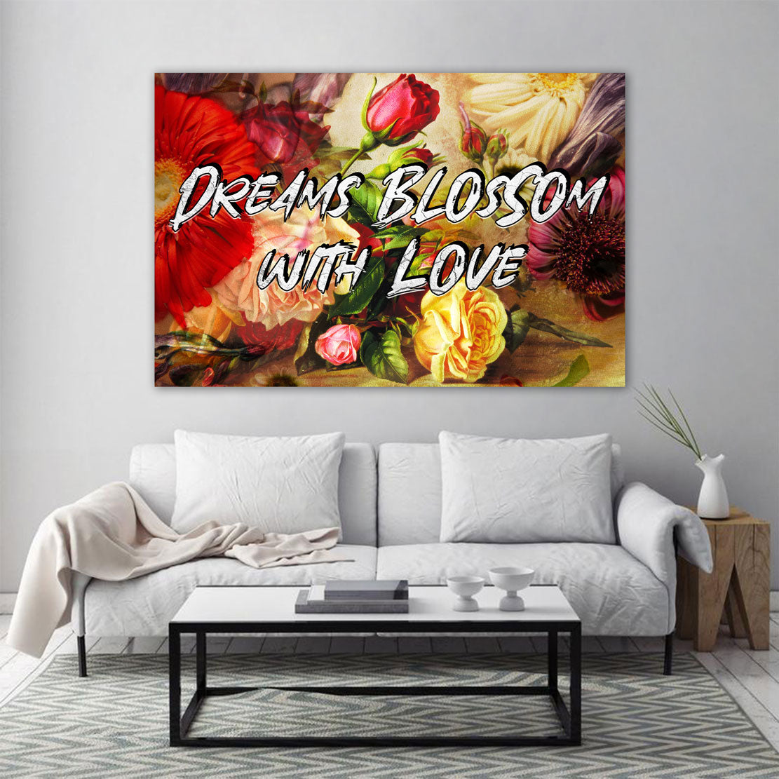 Wandbild Kunstwerk Dreams Blossom With Love