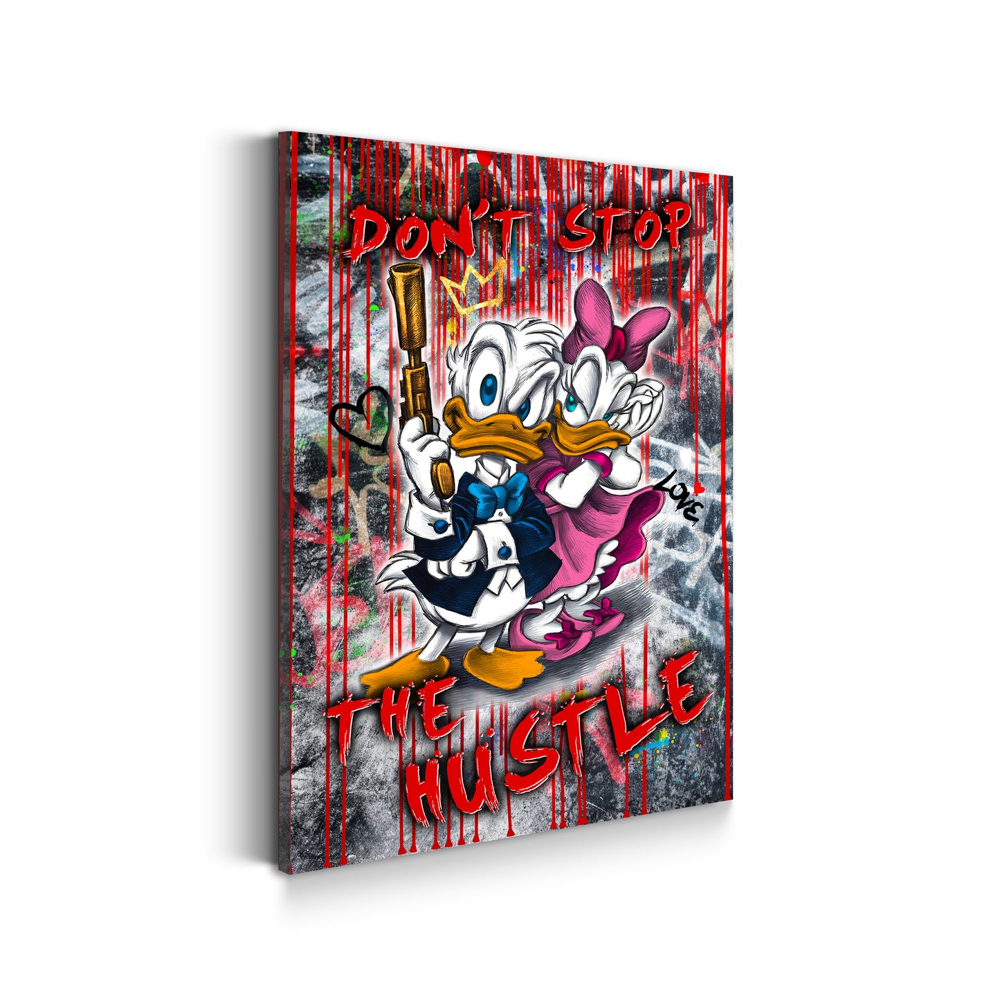 Wandbild Kunstwerk Duck Hustle Pop Art Style