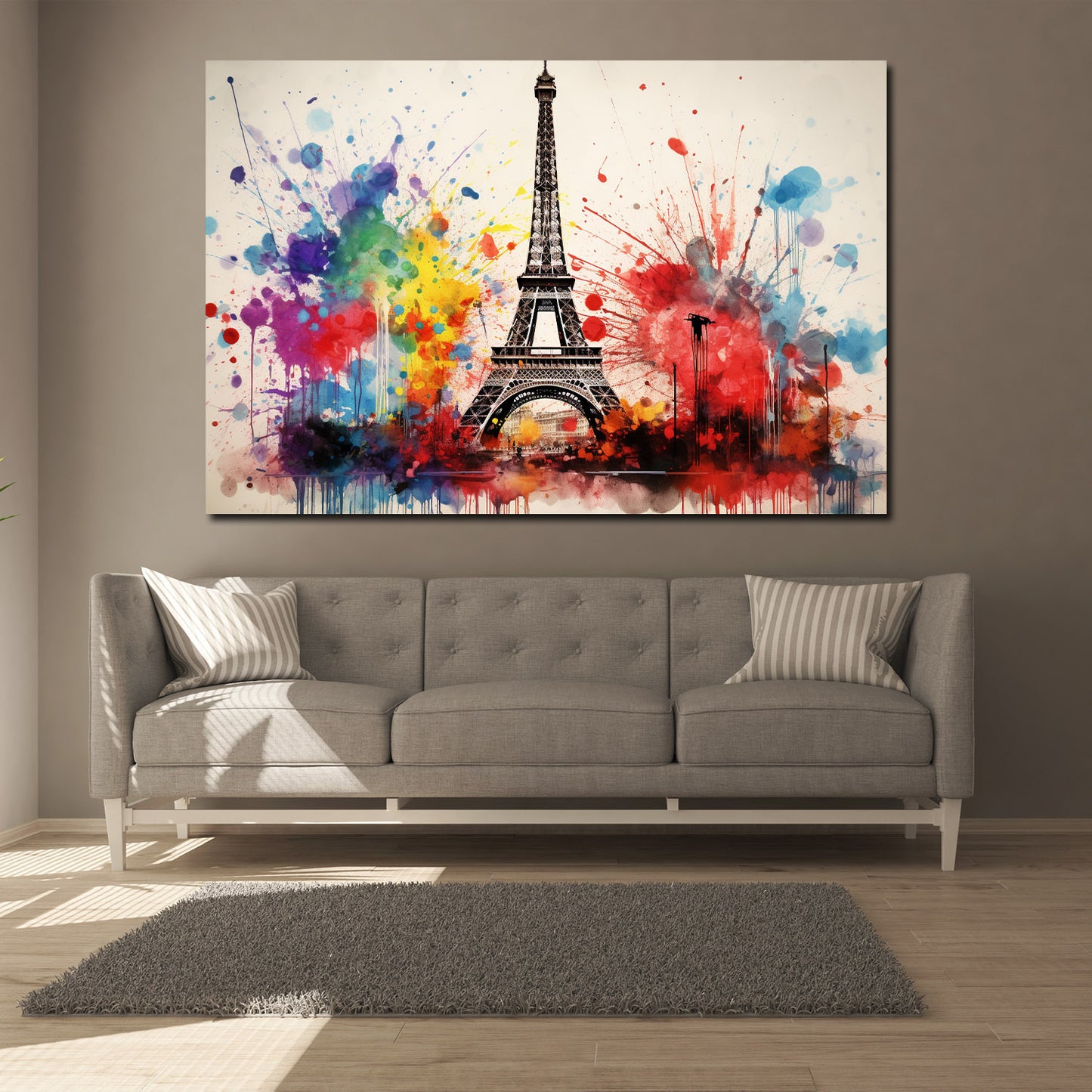 Wandbild Kunstwerk Eiffelturm Abstract Splash Frankreich