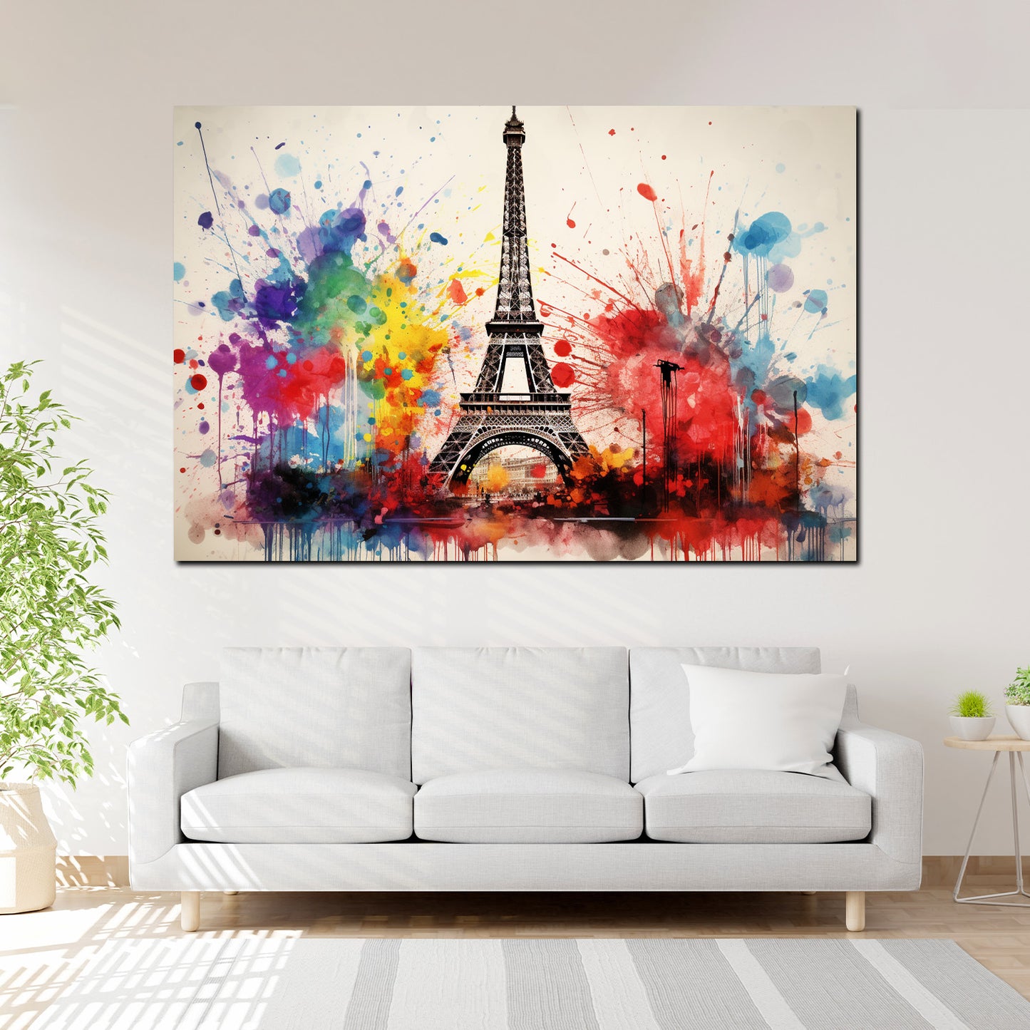 Wandbild Kunstwerk Eiffelturm Abstract Splash Frankreich