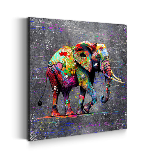 Wandbild Kunstwerk Elefant Street Art Style