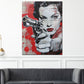 Wandbild Kunstwerk Frau Beautiful Girl Gun Red Style