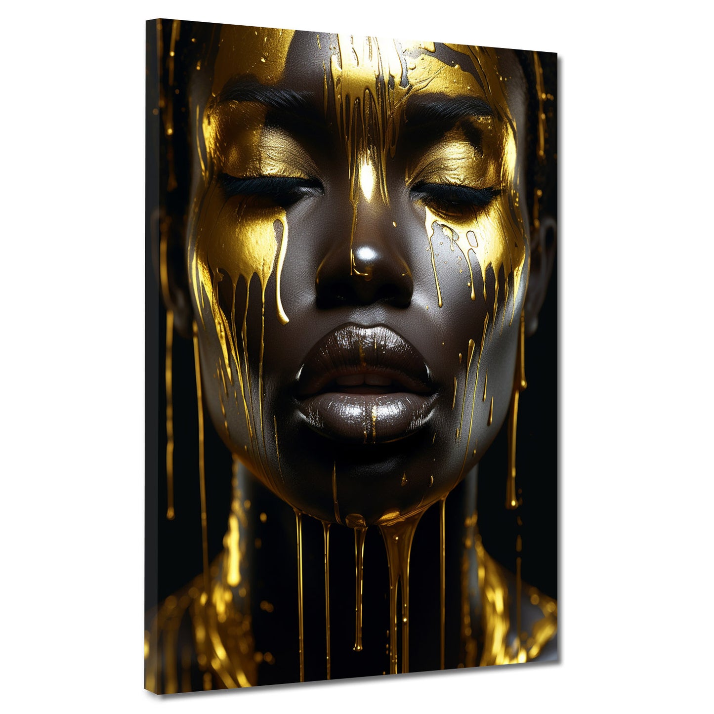 Wandbild Kunstwerk Frau Gold Edition