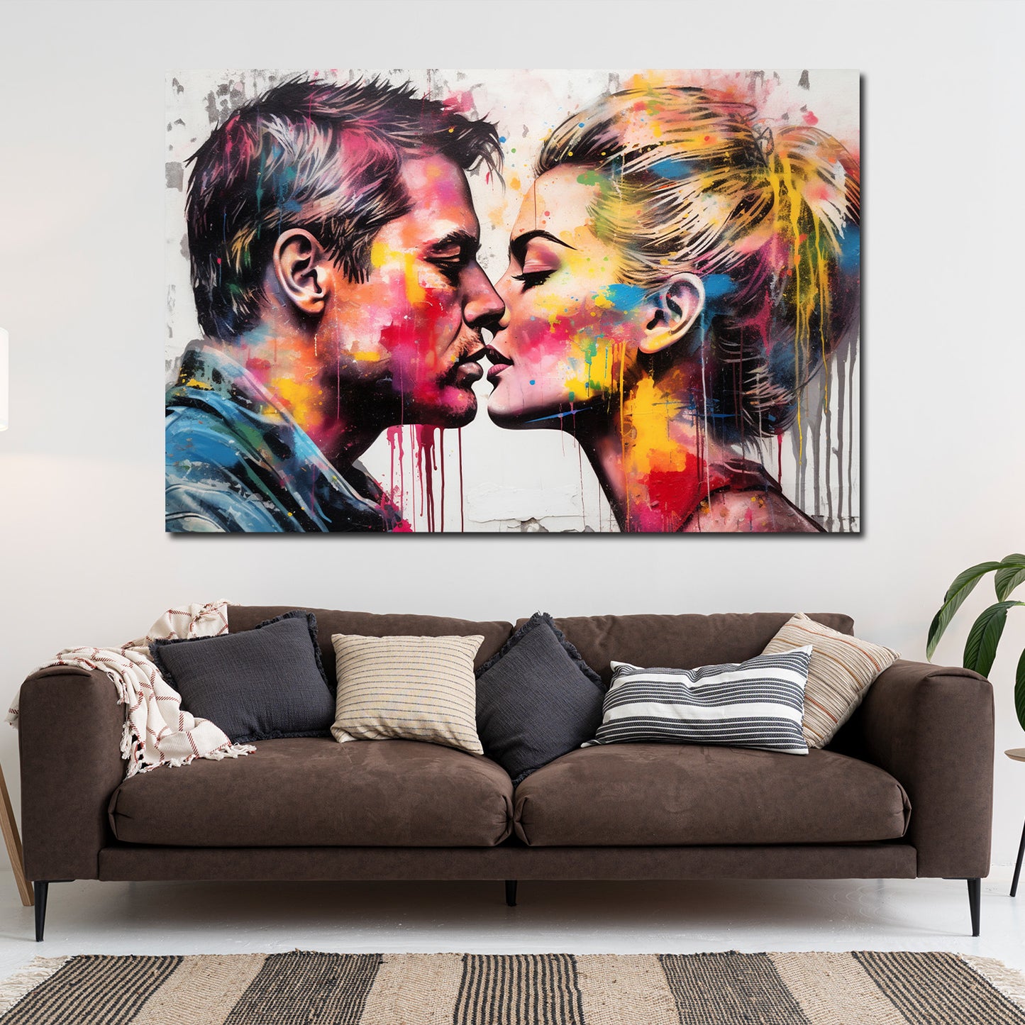 Wandbild Kunstwerk Frau und Mann Pop Art Colour