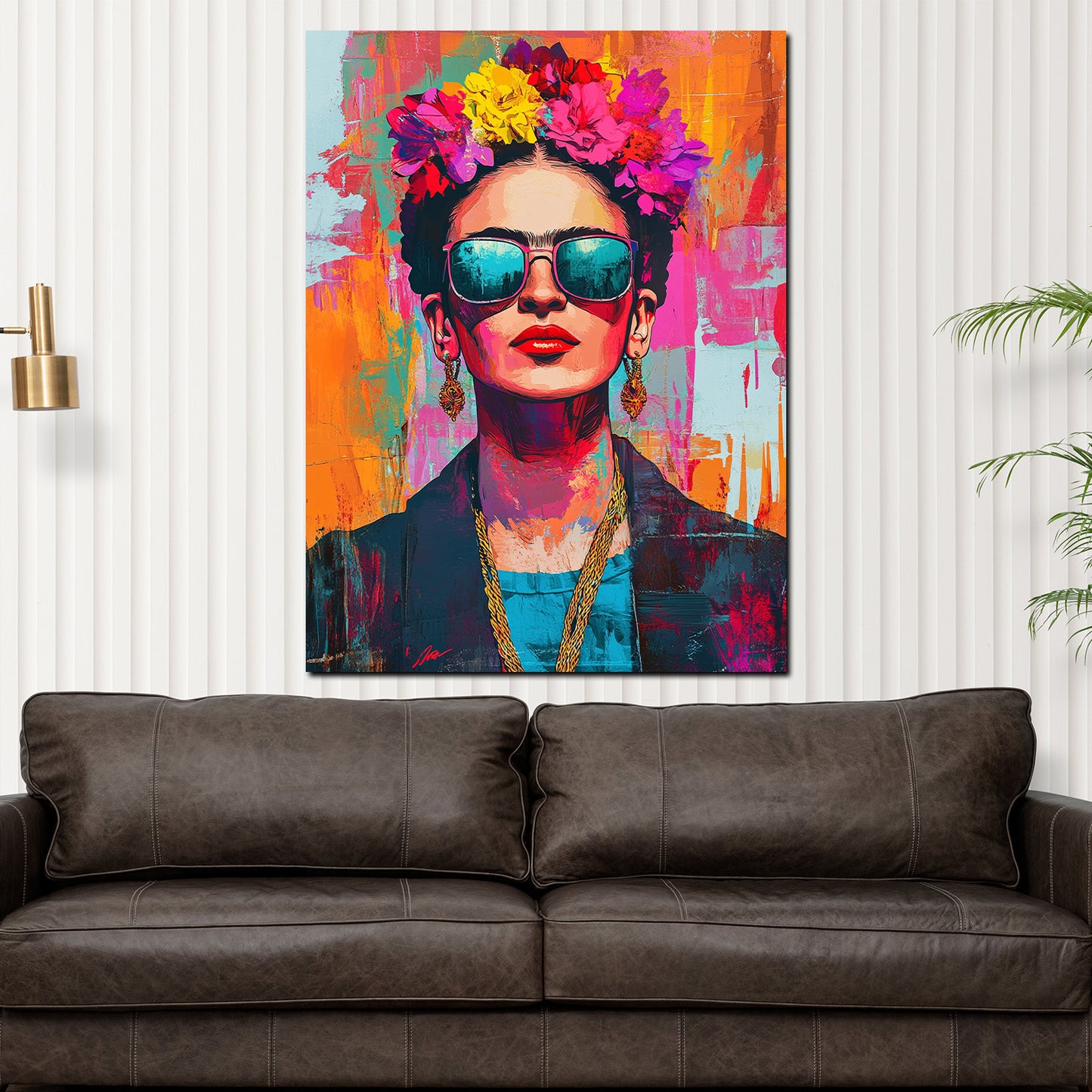 Wandbild Kunstwerk Frida Pop Art Stil farbenfroh und modern