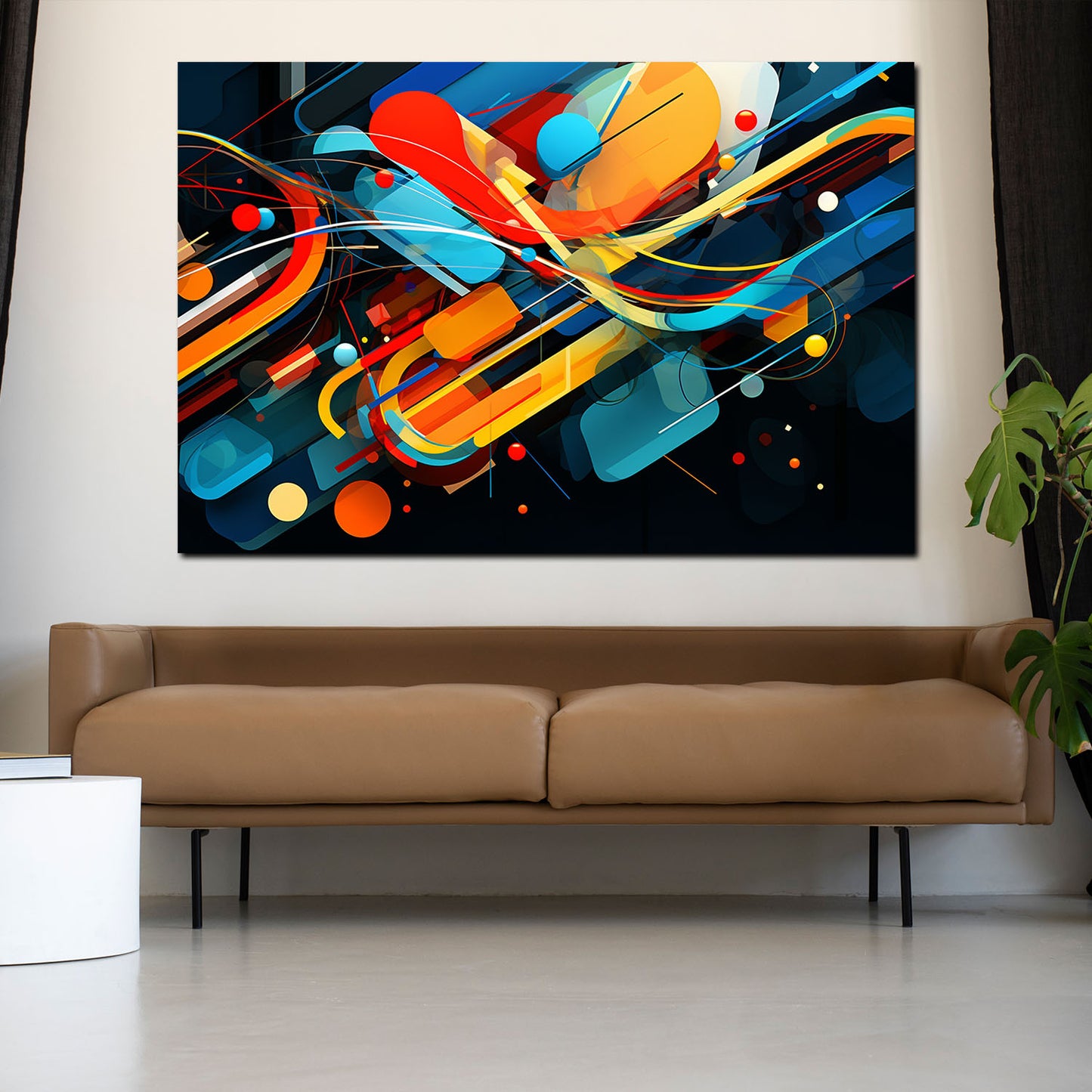 Wandbild Kunstwerk Future abstrakt Linien Black Style