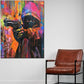 Wandbild Kunstwerk Gangster Pop Art Gun Style