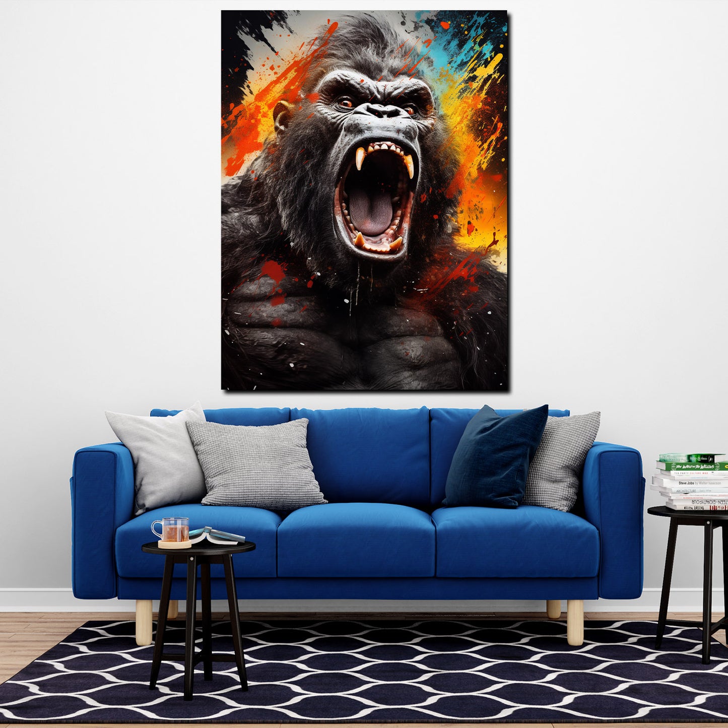 Wandbild Kunstwerk Gorilla Pop Art Splatter abstrakt