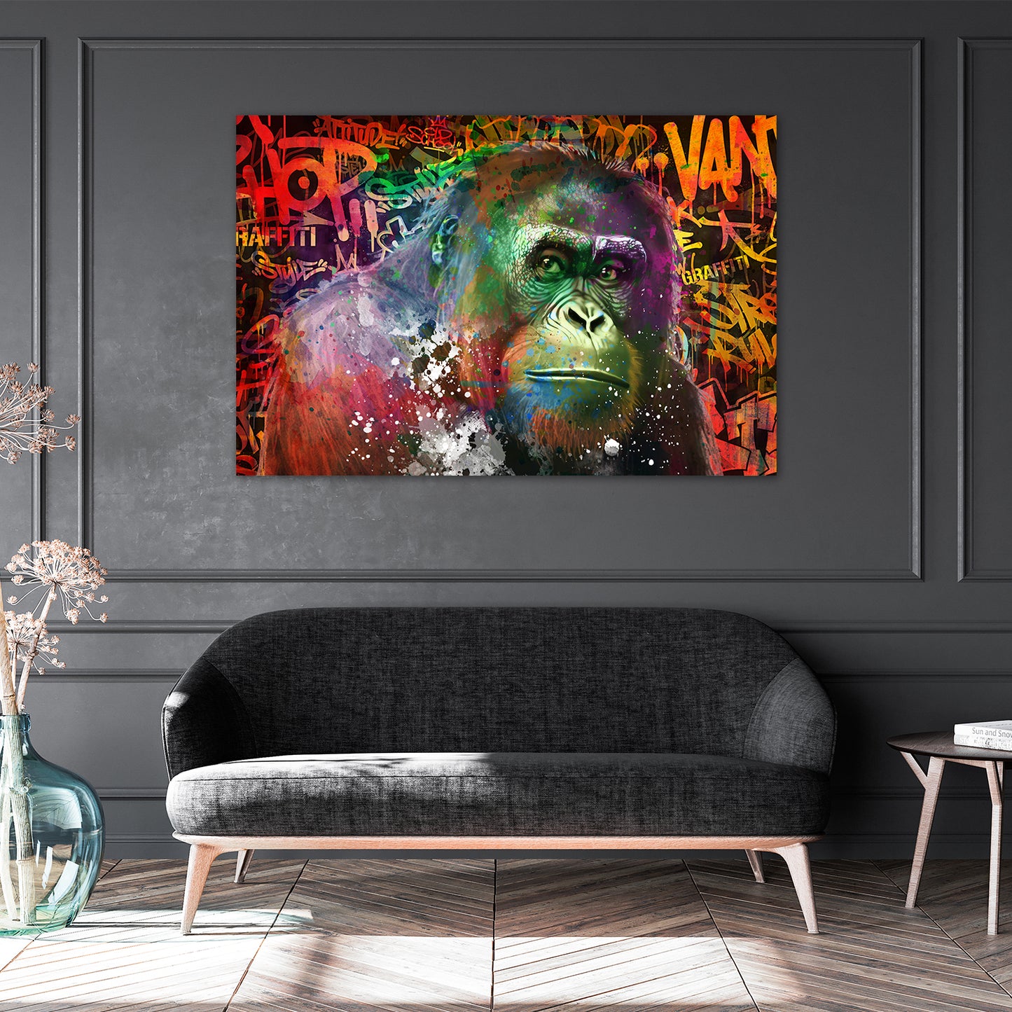 Wandbild Kunstwerk Gorilla Street Art Colour