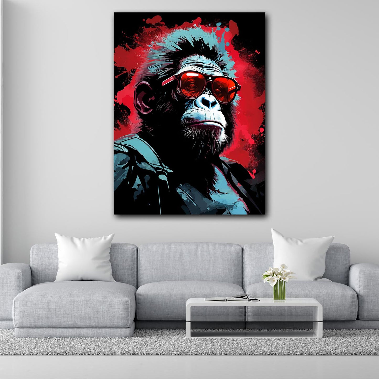 Wandbild Kunstwerk Gorilla abstrakt