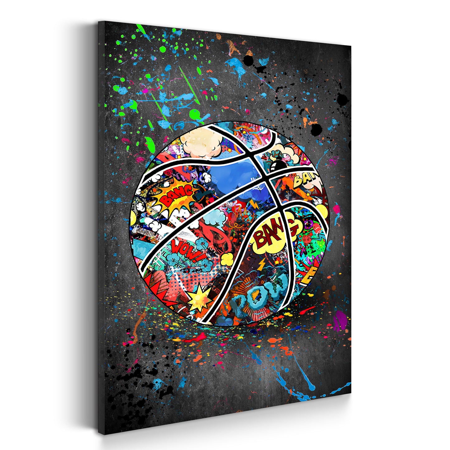 Wandbild Kunstwerk Graffiti Basketball Sport Ball Pop Art