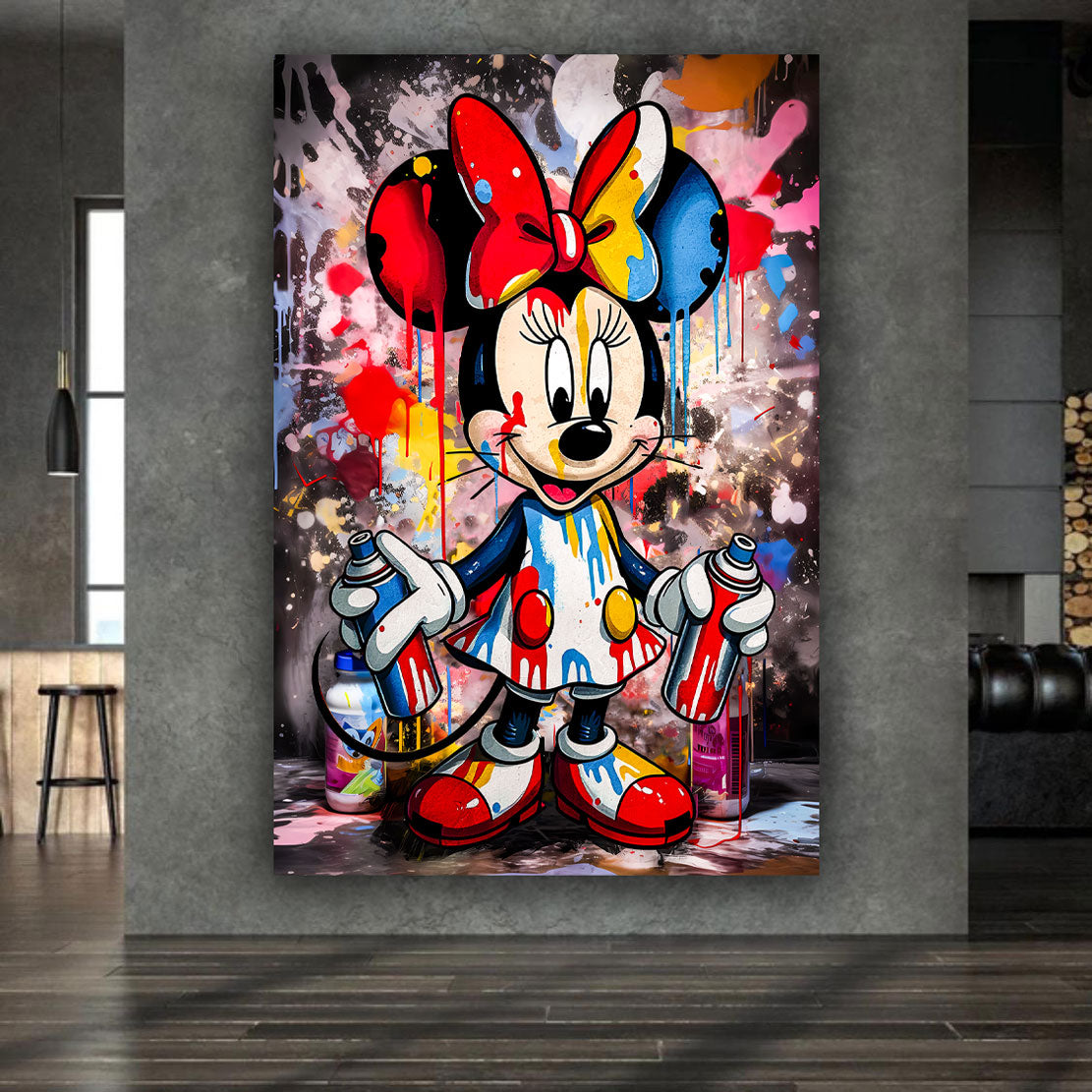 Wandbild Kunstwerk Graffiti Pop Art Beautiful Minnie Style