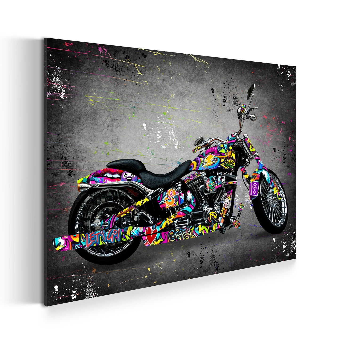 Wandbild Kunstwerk Graffiti Street Art Harley Davidson