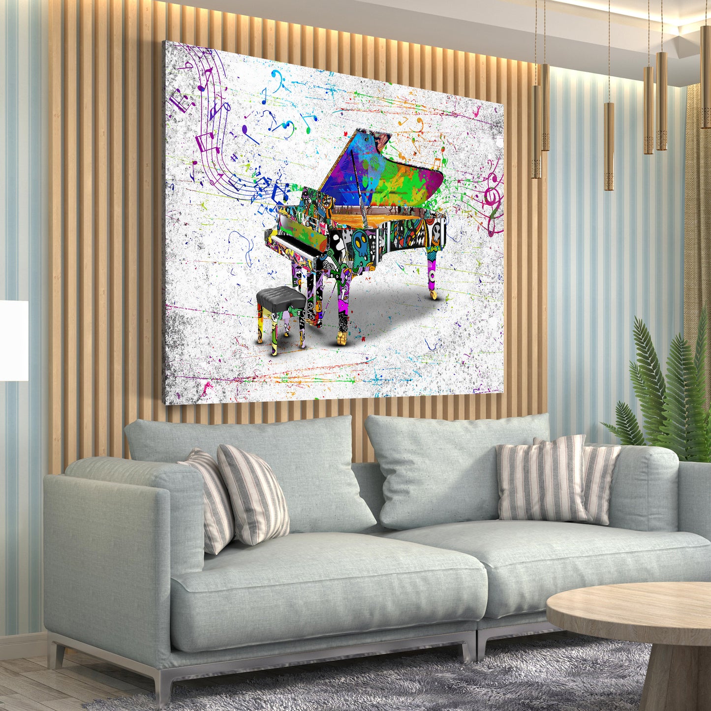 Wandbild Kunstwerk Graffiti Street Art Klavier