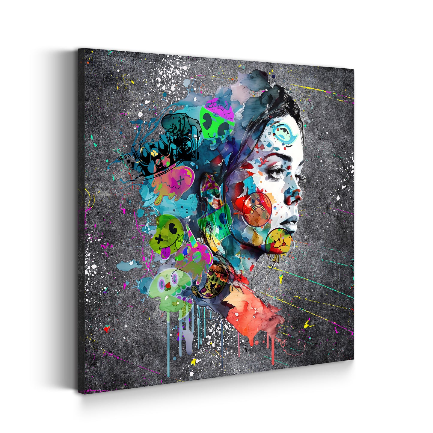 Wandbild Kunstwerk Graffiti Street Art Women Face