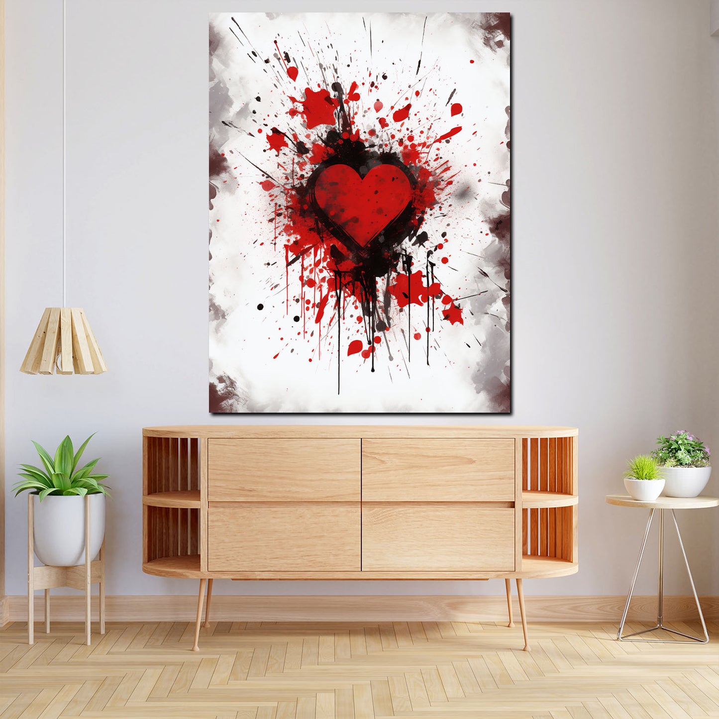 Wandbild Kunstwerk Herz Abstract Art Splash Style