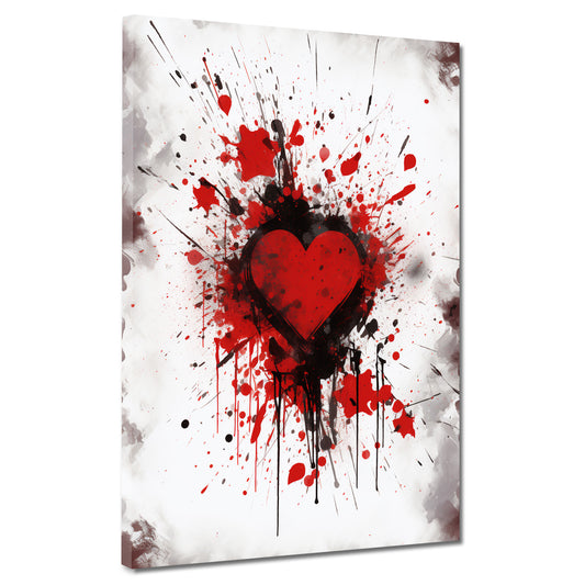 Wandbild Kunstwerk Herz Abstract Art Splash Style