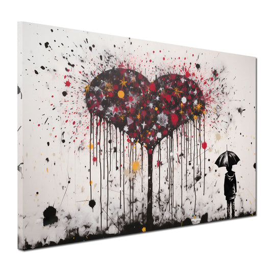 Wandbild Kunstwerk Herz Street Art Banksy Art