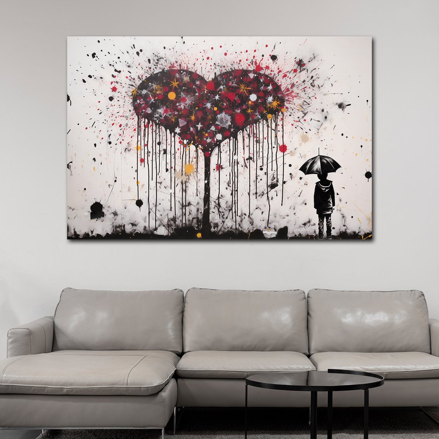 Wandbild Kunstwerk Herz Street Art Banksy Art