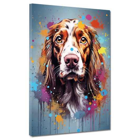 Wandbild Kunstwerk Hund Cocker Spaniel Pop Art