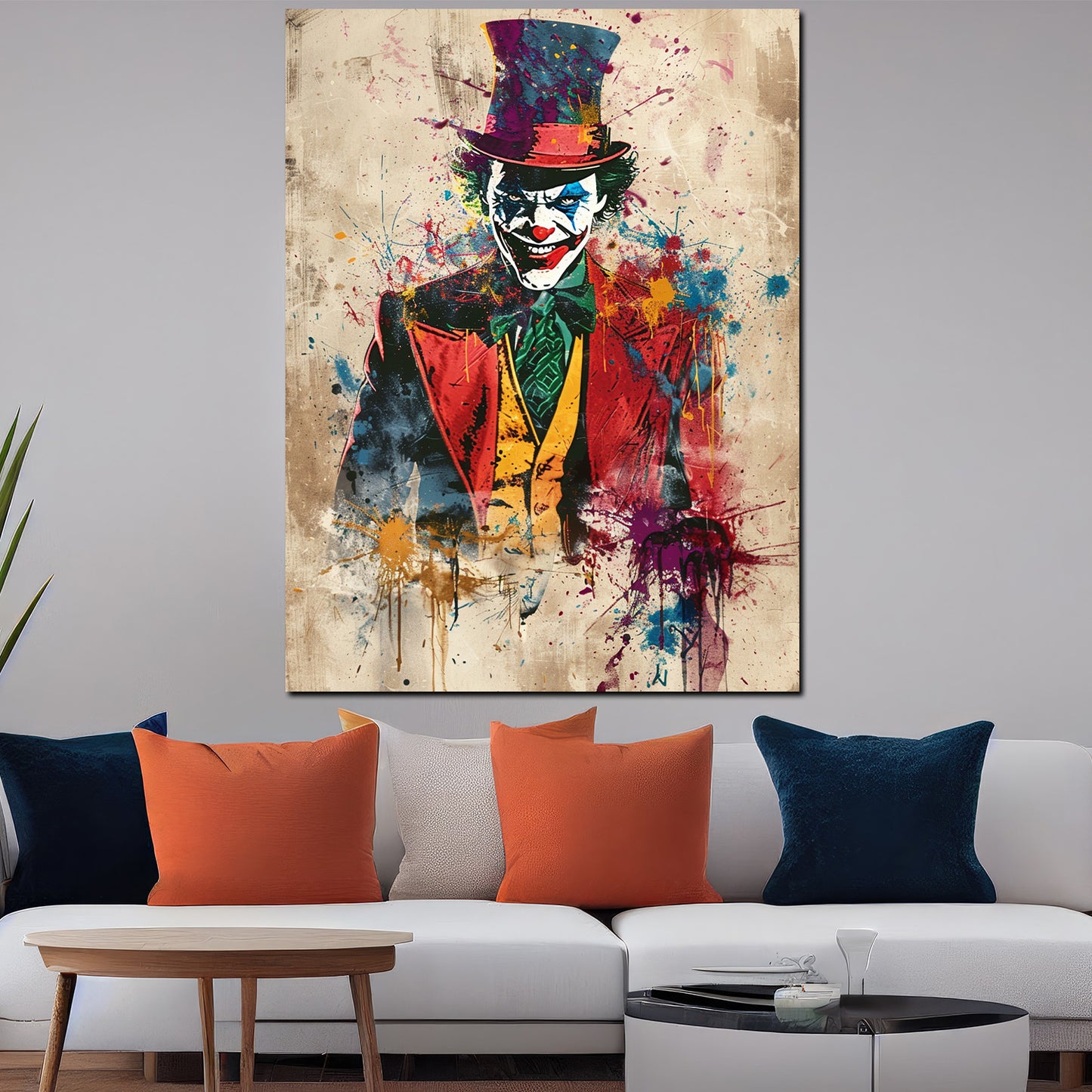 Wandbild Kunstwerk Joker als dunkler Clown Pop Art Kunst