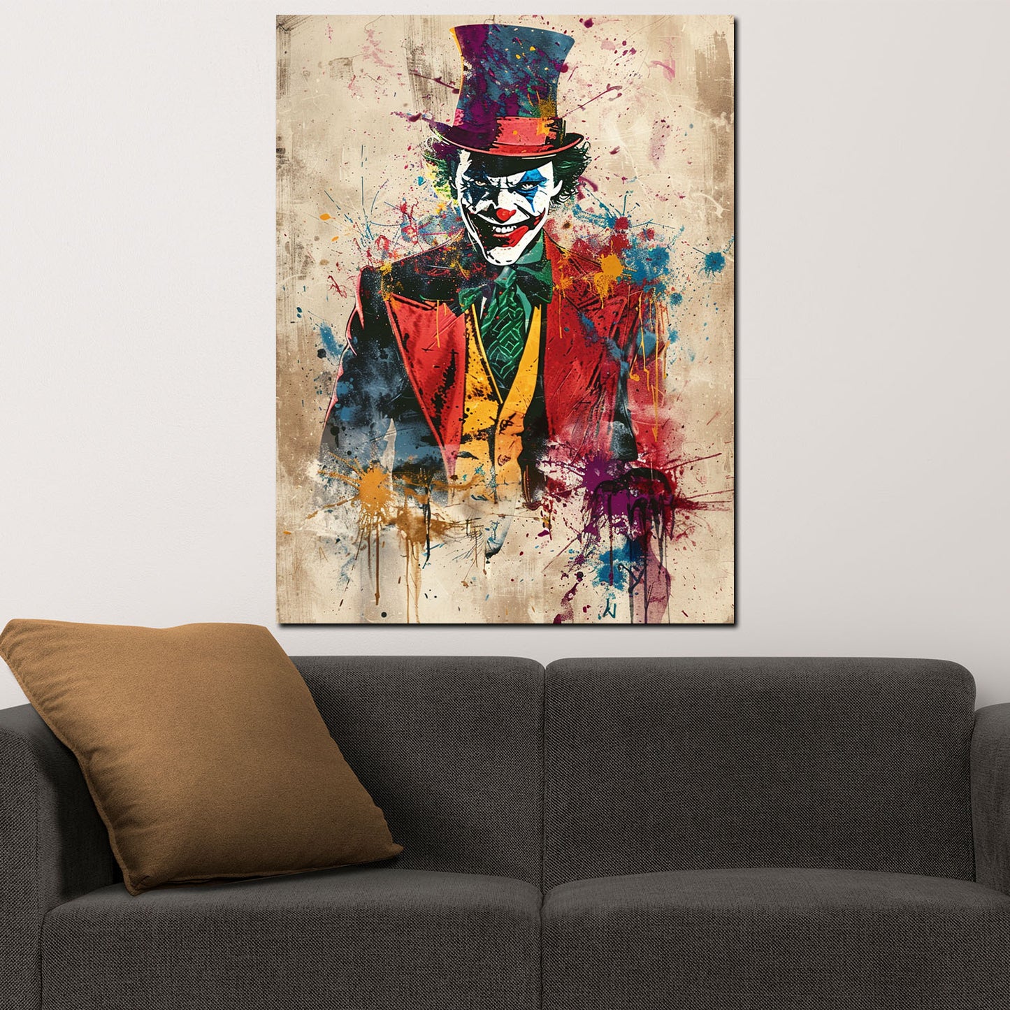 Wandbild Kunstwerk Joker als dunkler Clown Pop Art Kunst