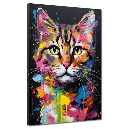 Wandbild Kunstwerk Katze Colour Style