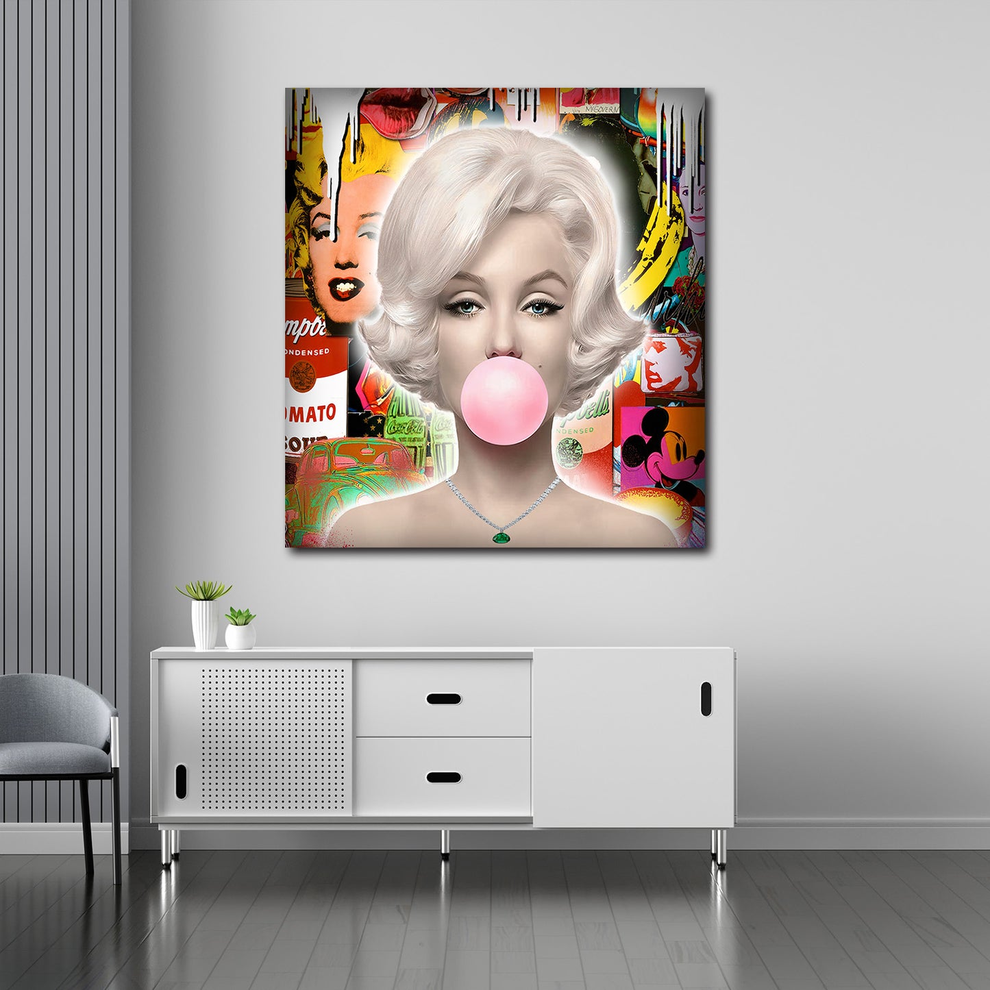 Wandbild Kunstwerk Lifestyle Marilyn Chewing Gum