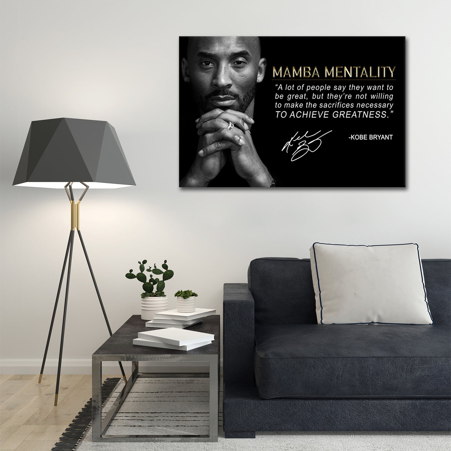 Wandbild Kunstwerk Mantra Motivation Mamba Mentalität Greatness