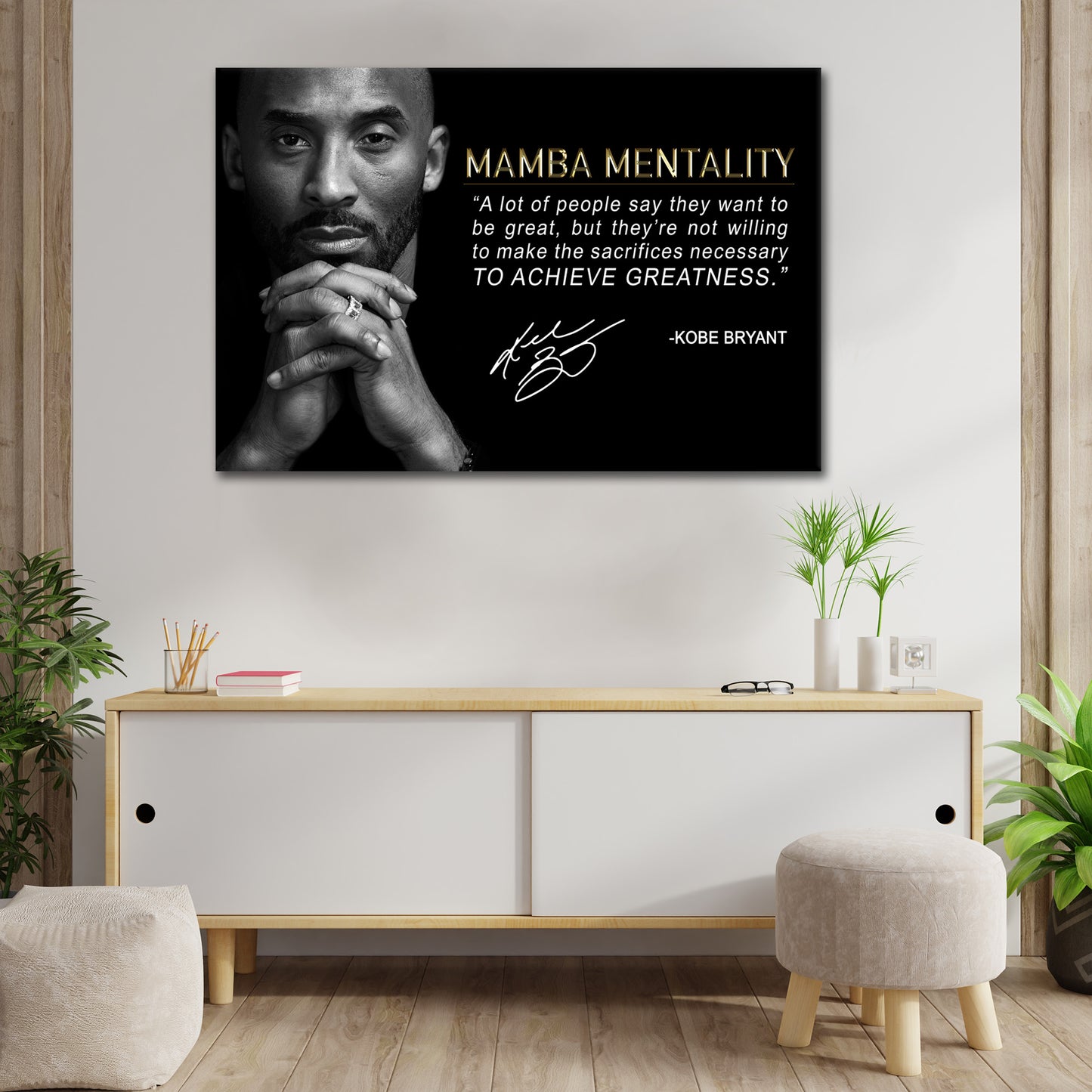 Wandbild Kunstwerk Mantra Motivation Mamba Mentalität Greatness