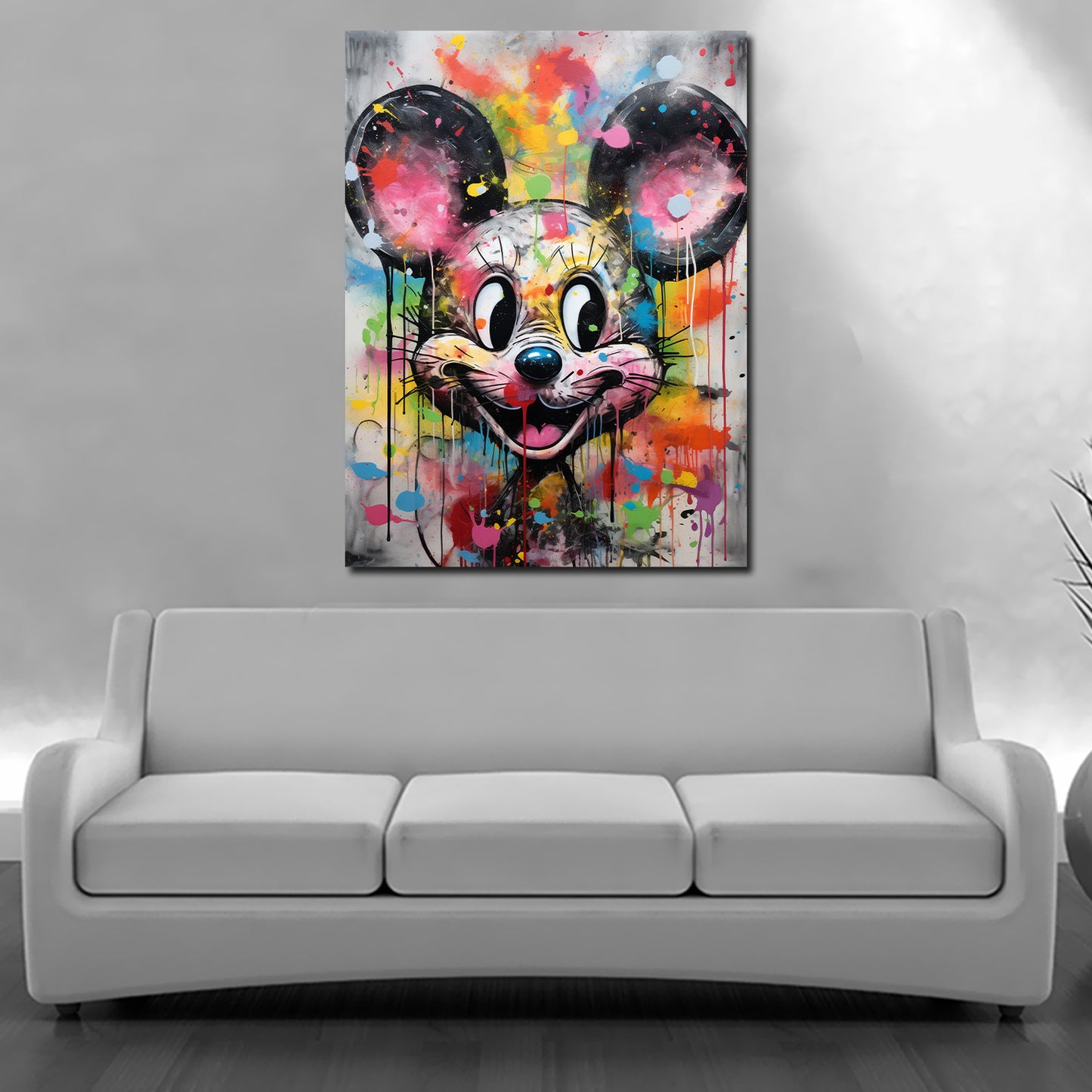 Wandbild Kunstwerk Maus Pop Art Colour Style