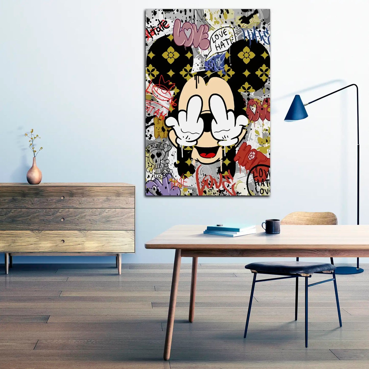 Wandbild Kunstwerk Mickey Abstract Style, Comic