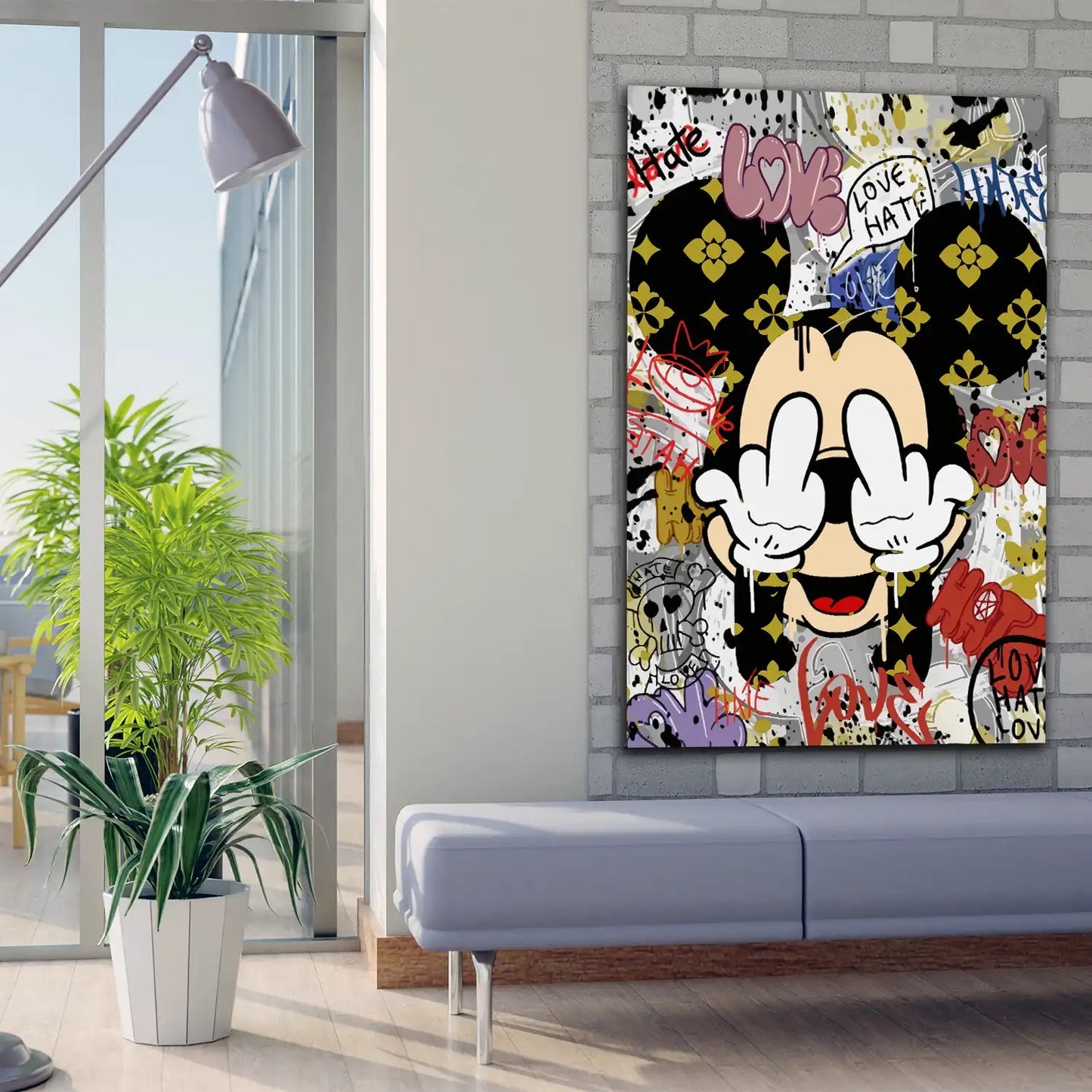 Wandbild Kunstwerk Mickey Abstract Style, Comic