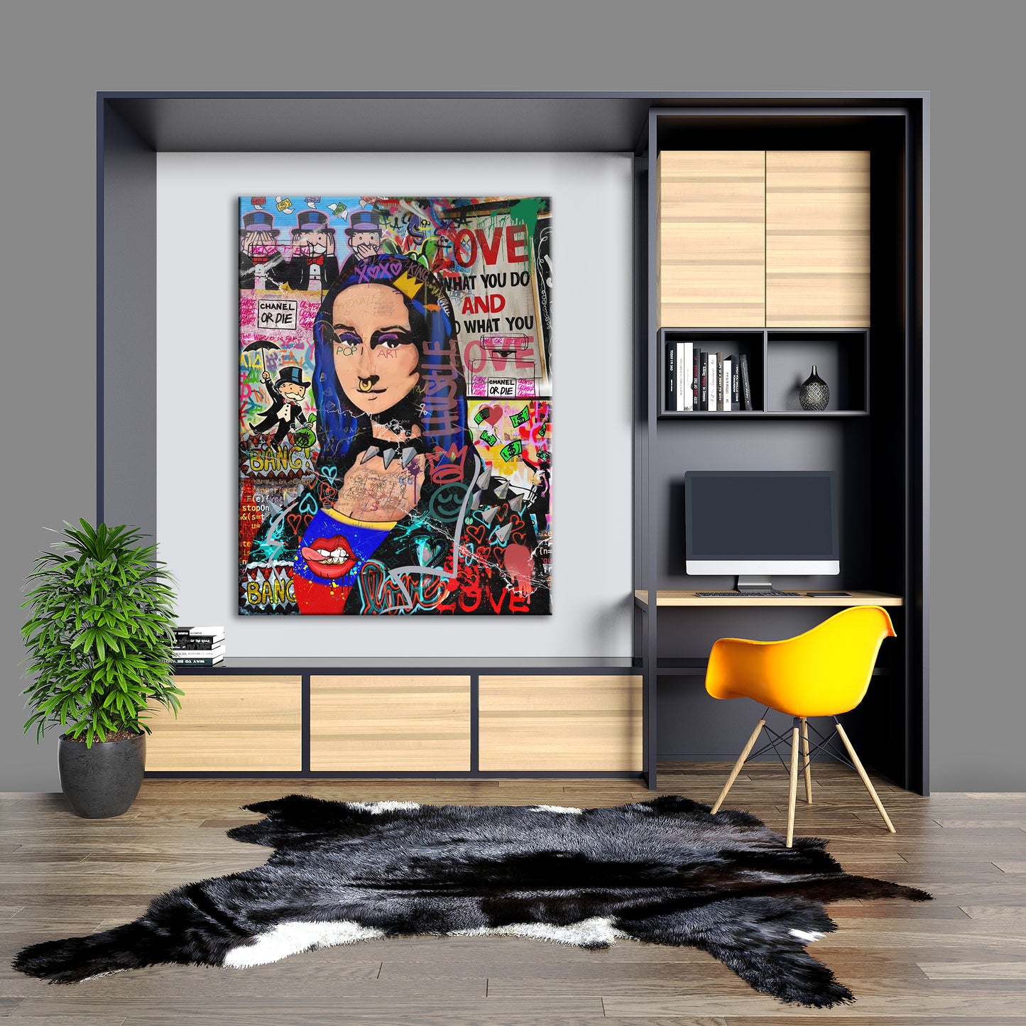 Wandbild Kunstwerk Mona Style Abstract Pop Art