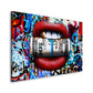 Wandbild Kunstwerk Money Lips Graffiti Pop Art Style