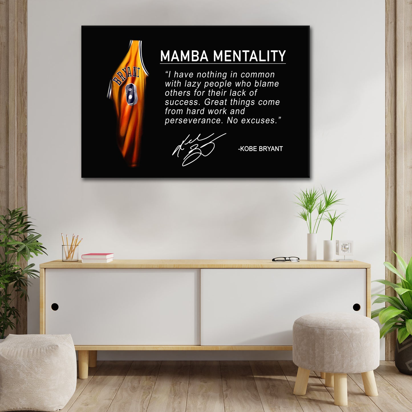 Wandbild Kunstwerk Motivation Mamba Mentalität Zitat